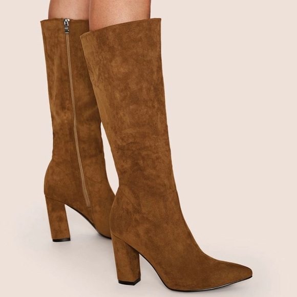 n/a Shoes - Point Toe Side Zip Block heel Boots